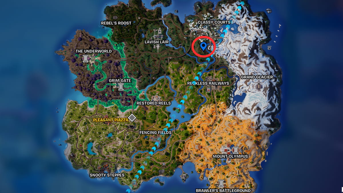 Fortnite Cerberus Snapshot quest snow map location
