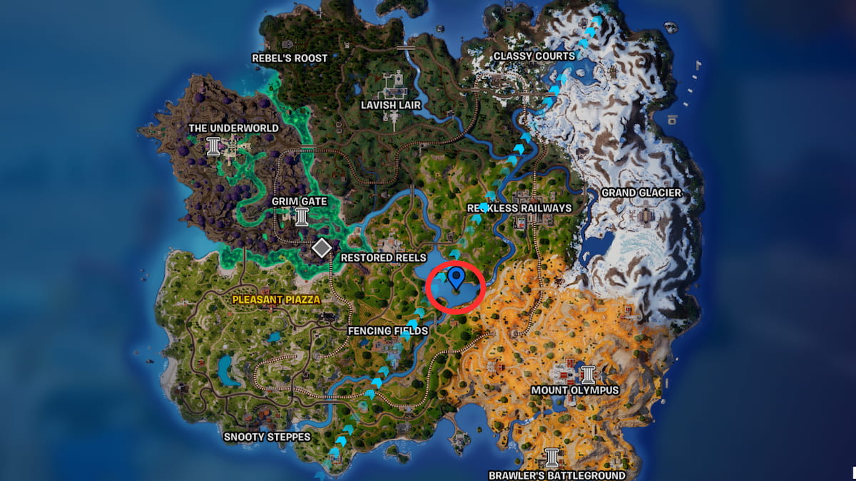 Fortnite Cerberus Snapshot quest center island map location