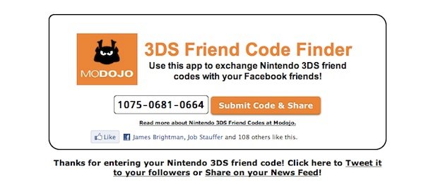 Modojo's Facebook 3DS Friend Code Finder a handy thing –