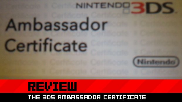 Review: The 3DS Ambassador Certificate – Destructoid