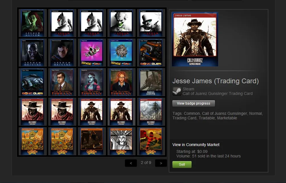 How can I track / view all the Steam trading cards for a certain game? -  Arqade
