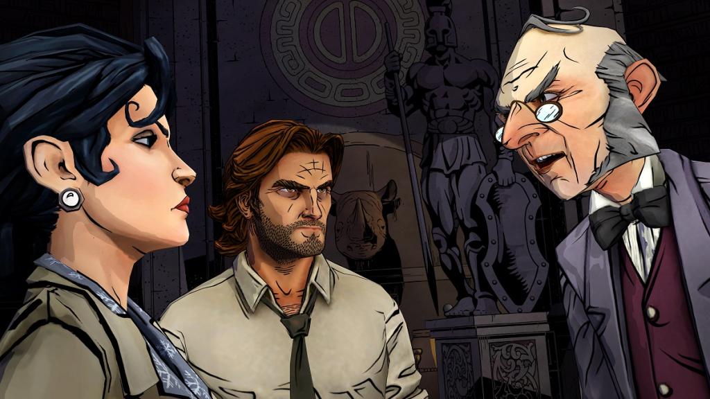 Snow White, Ichabod Crane, and the Big Bad Wolf speaking to each other in The Wolf Among Us. 