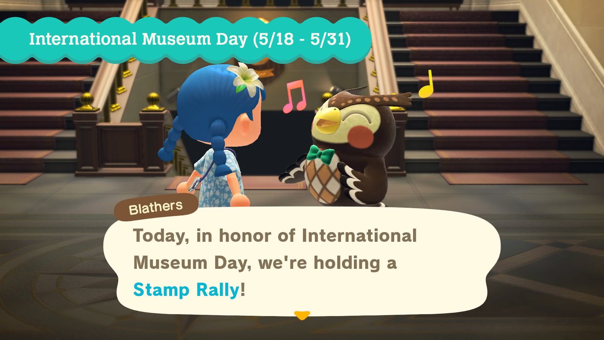 Don’t forget to drop by your Animal Crossing museum for the Stamp Rally