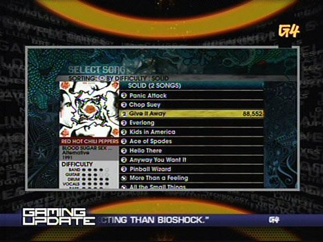 doolhof Helm accent X-Play airs screencap of Rock Band 2 song selection screen [Update] –  Destructoid