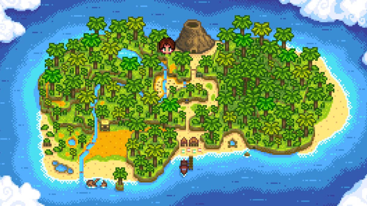 Ginger Island map in Stardew Valley
