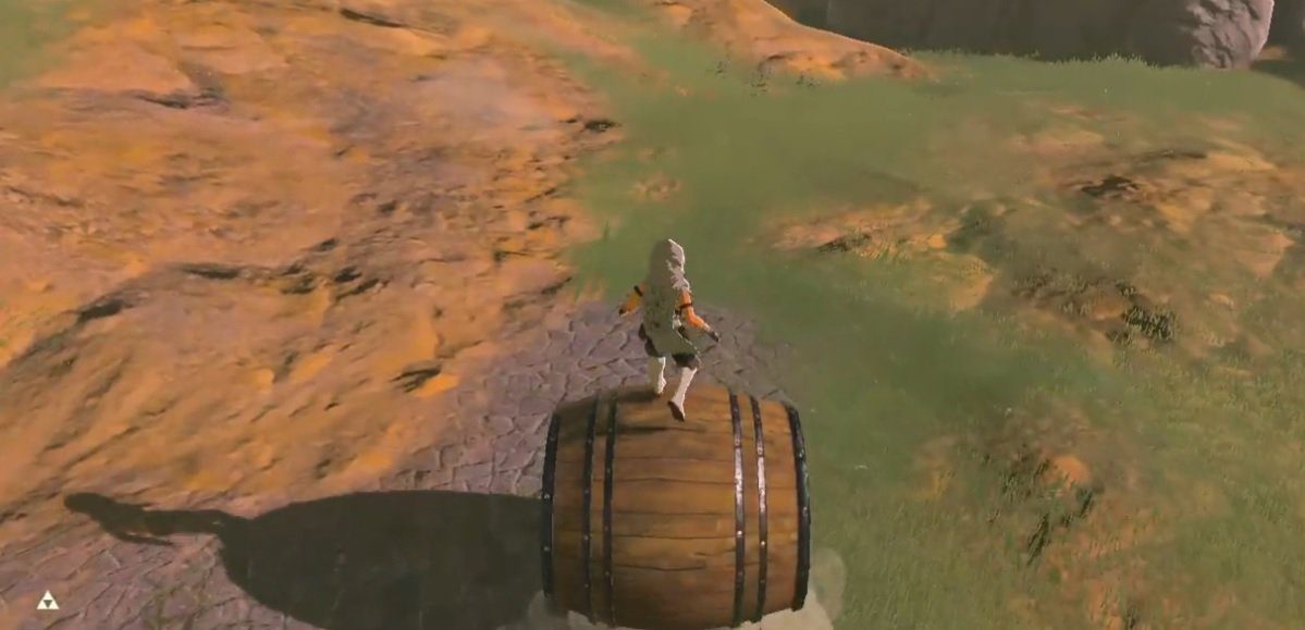 Barrel riding in Zelda: Breath of the Wild