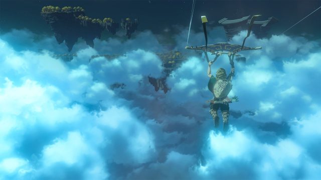 Link floating through the sky in Breath of the Wild 2