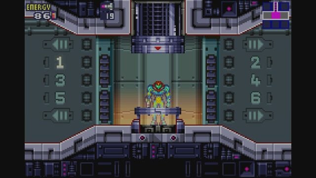 Taking the elevator in Metroid Fusion