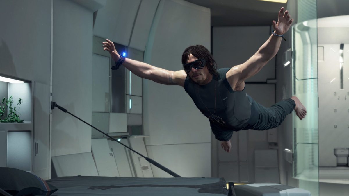 Sam leaping into his bed in Death Stranding Director's Cut