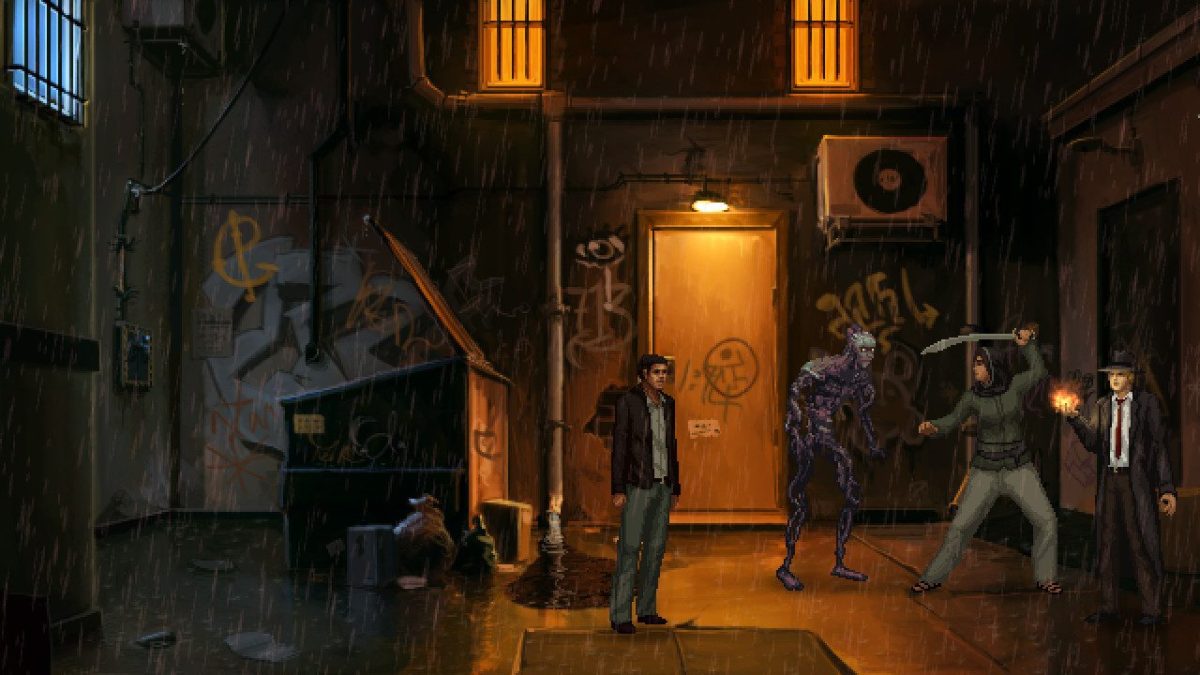 A rainy scene in Unavowed