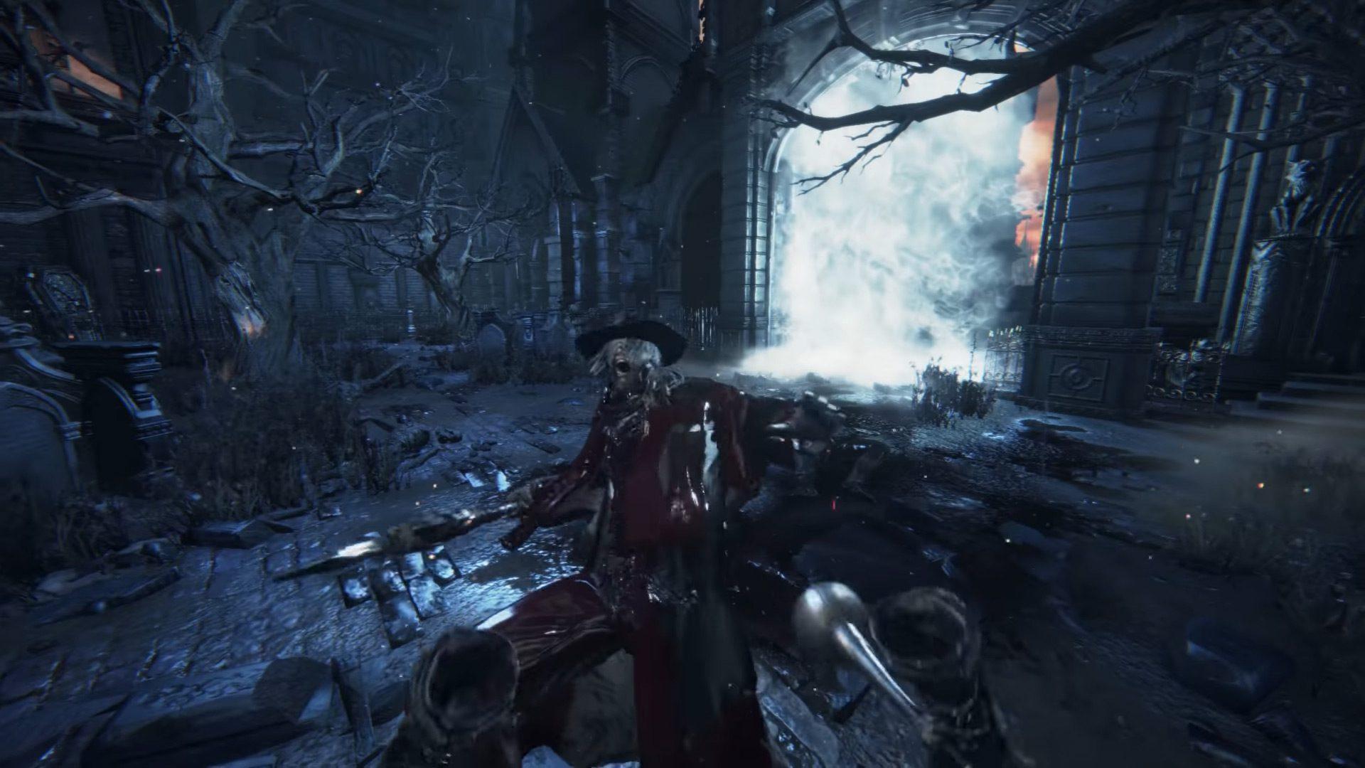 Rushing in for a visceral attack against Father Gascoigne in first-person