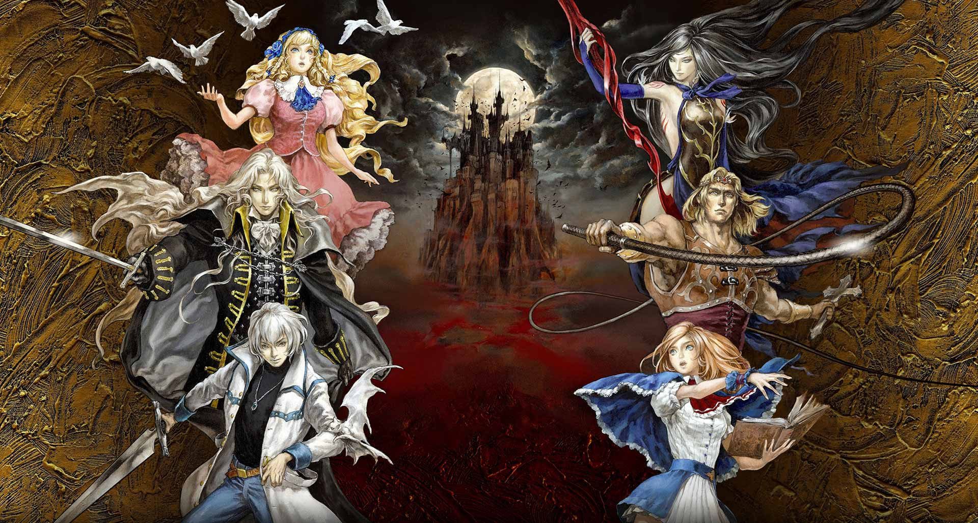 Castlevania: Grimoire of Souls wallpaper featuring iconic series characters