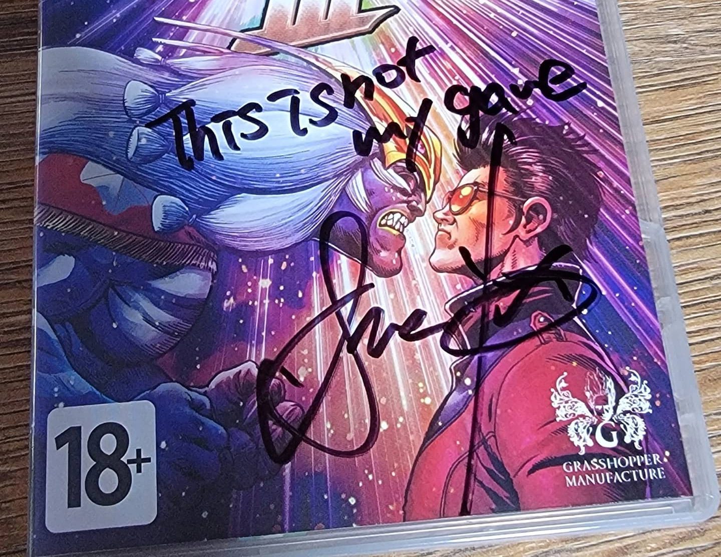 "This is not my game" Swery autograph