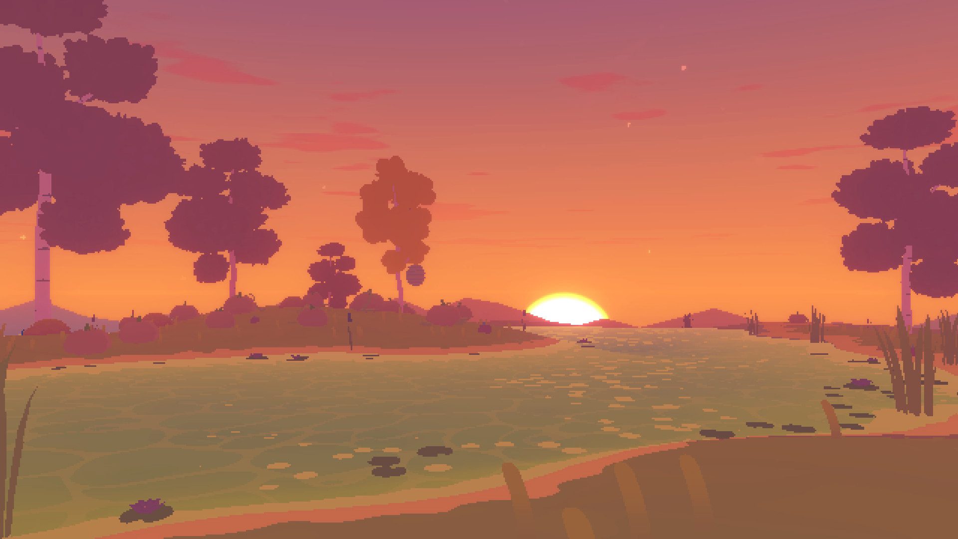 A soothing sunset near the water in Paradise Marsh
