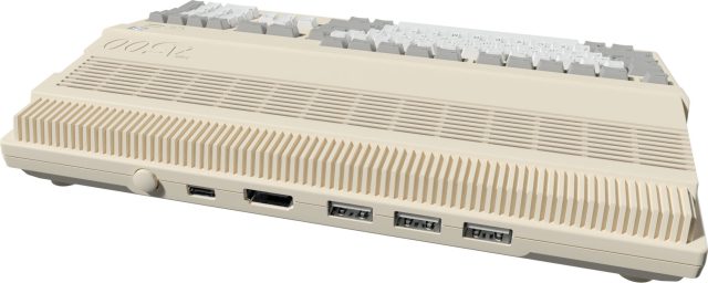 A photo of the ports and backside of TheA500 Mini