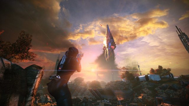 A Reaper taking off in Mass Effect