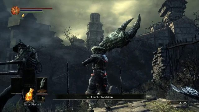 Dark Souls 3 with a crab weapon mod