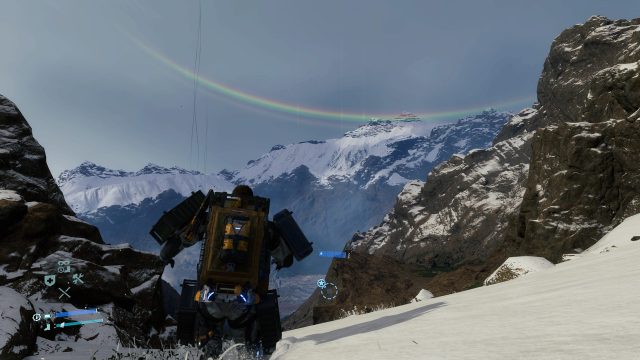 An upside-down rainbow is just business as usual in Death Stranding Director's Cut