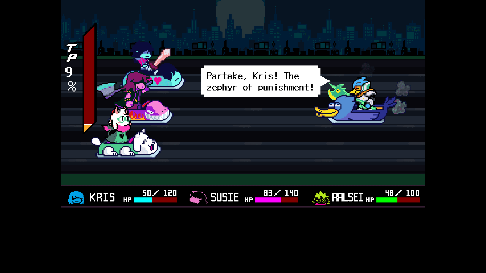 Deltarune Chapter 2 party battle interactions