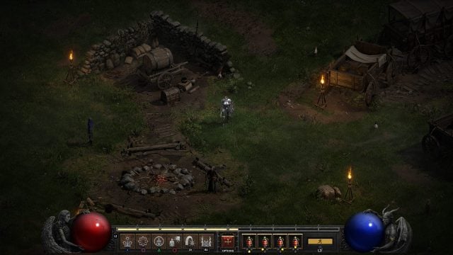 Diablo II: Resurrected controller hotbar