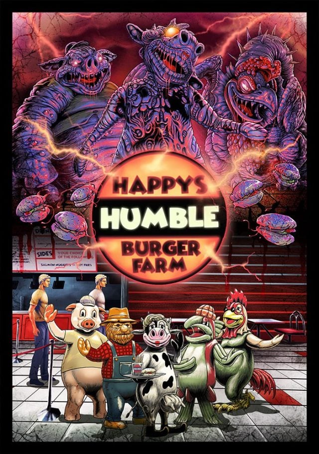 A creepy poster for Happy's Humble Burger Farm