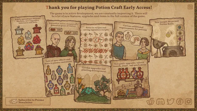 The future content roadmap for Potion Craft: Alchemist Simulator