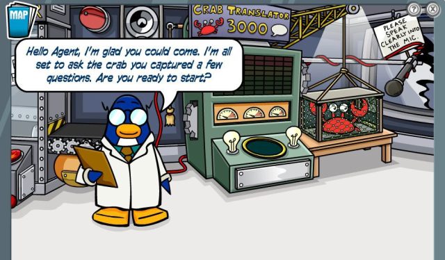Club Penguin: Questions for a Crab