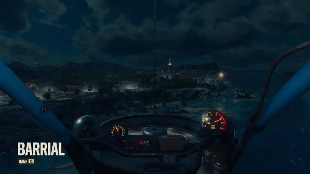 Flying over Barrial at night