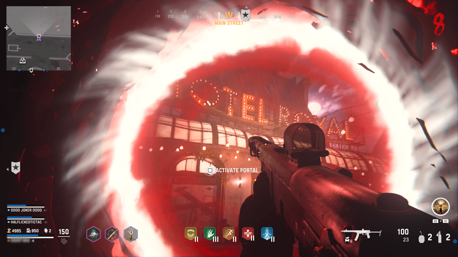 Using a portal in Call of Duty: Vanguard Zombies