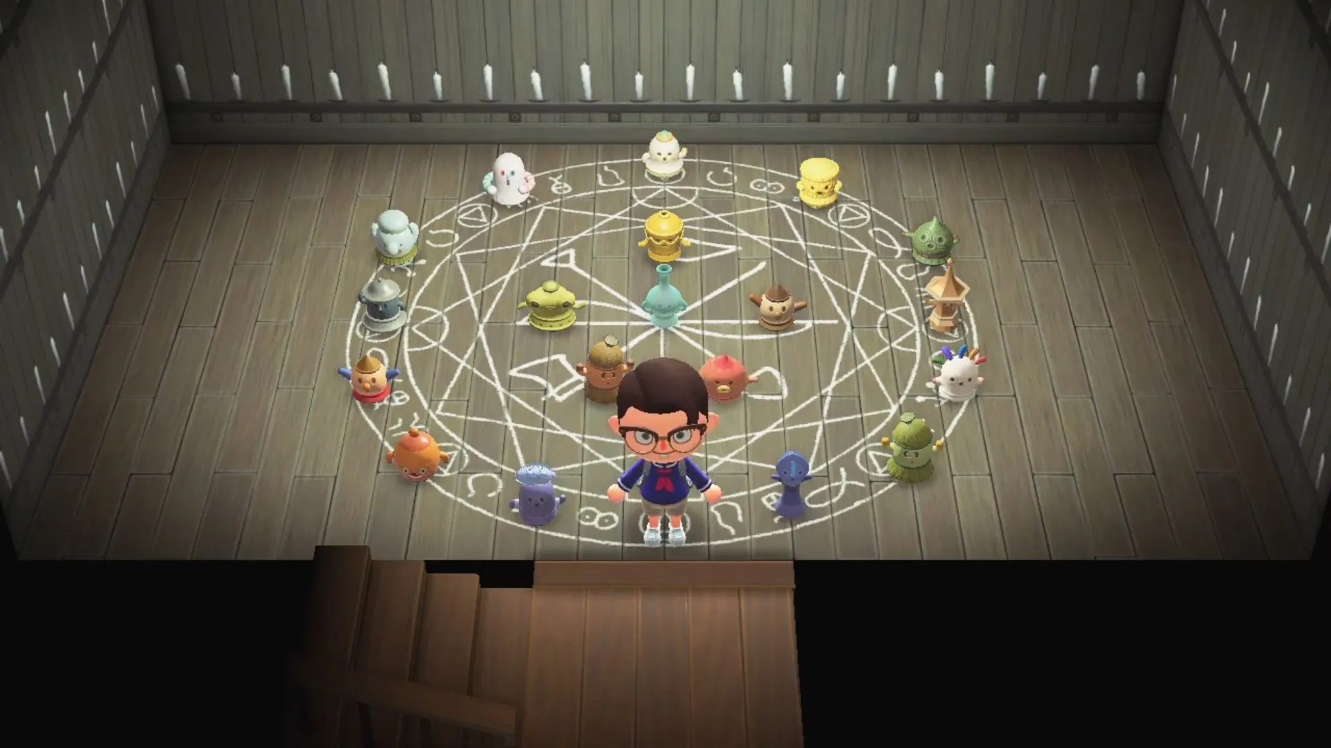 A dark ritual with Gyroids in Animal Crossing: New Horizons
