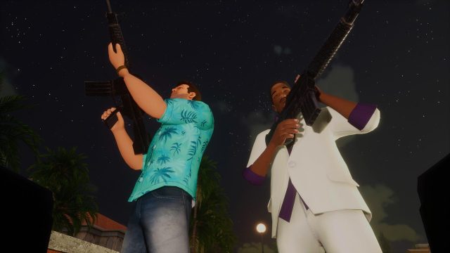 The night sky looks great in Grand Theft Auto: Vice City Definitive Edition