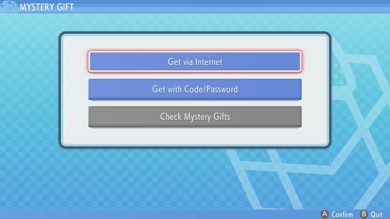 Pokemon Brilliant Diamond and Shining Pearl mystery gift screenshot