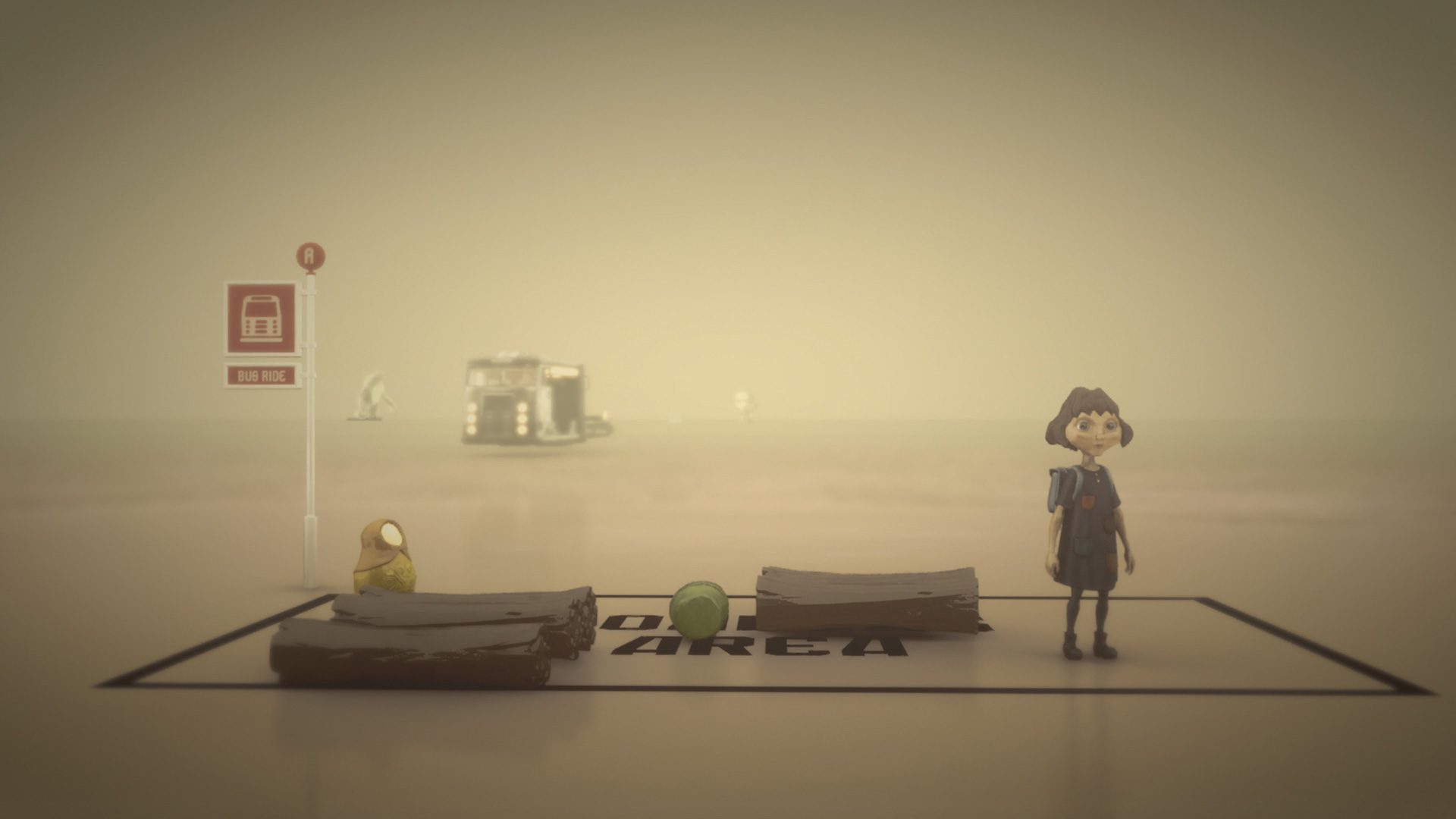Waiting at the bus stop in The Tomorrow Children
