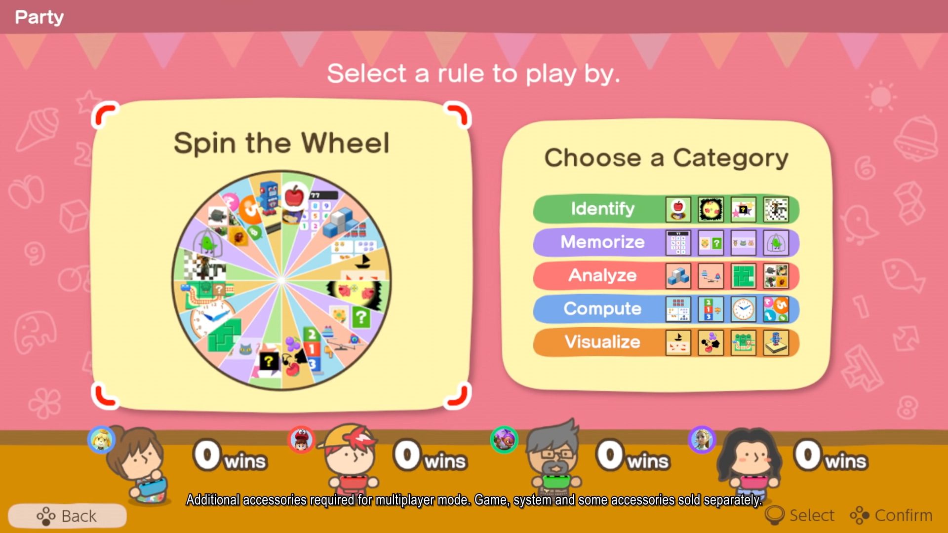 Big Brain Academy: Brain vs. Brain local multiplayer lets you spin the wheel or choose a category