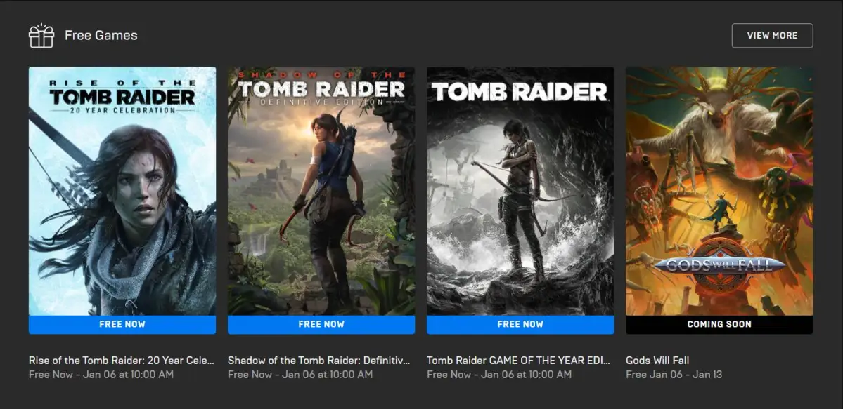 Tomb Raider Epic Store