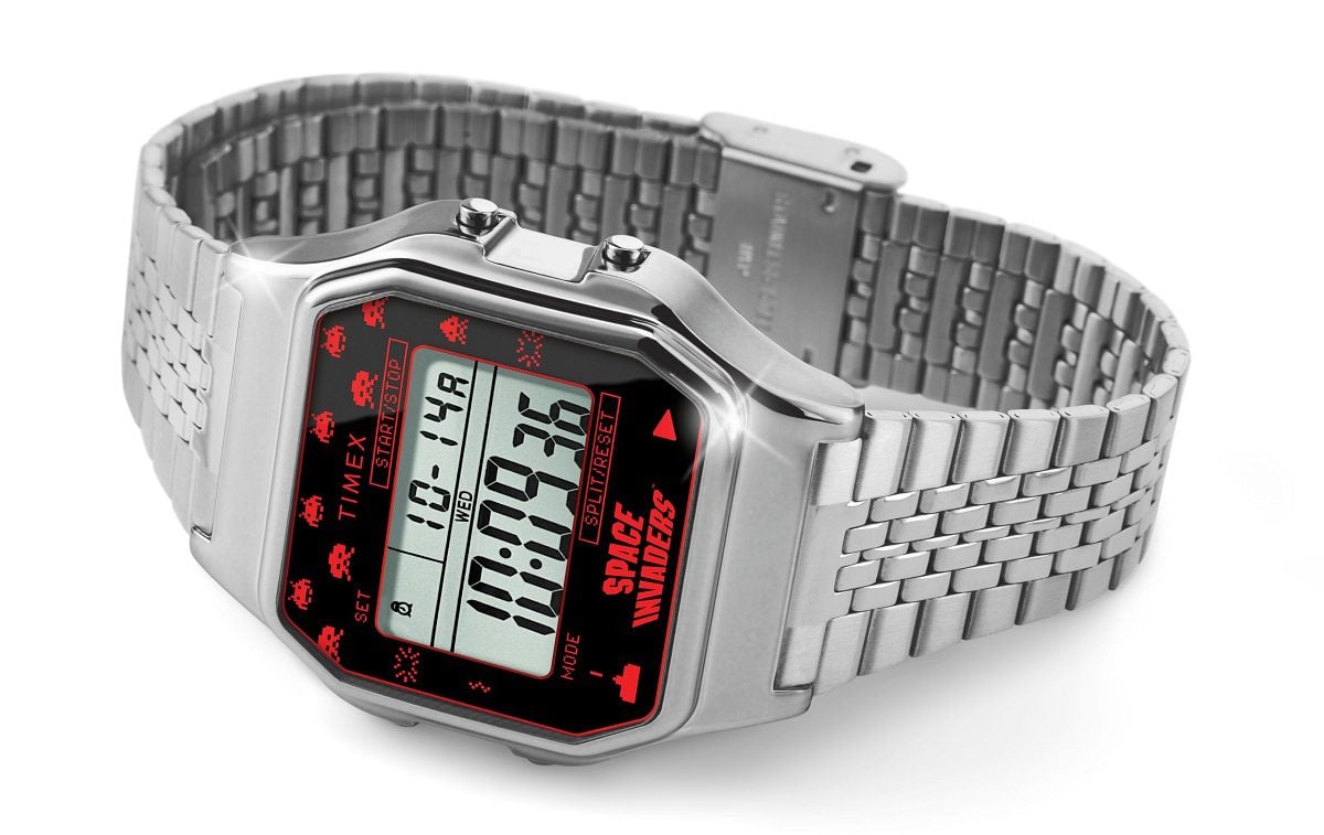 timex space invaders watch t80 silver