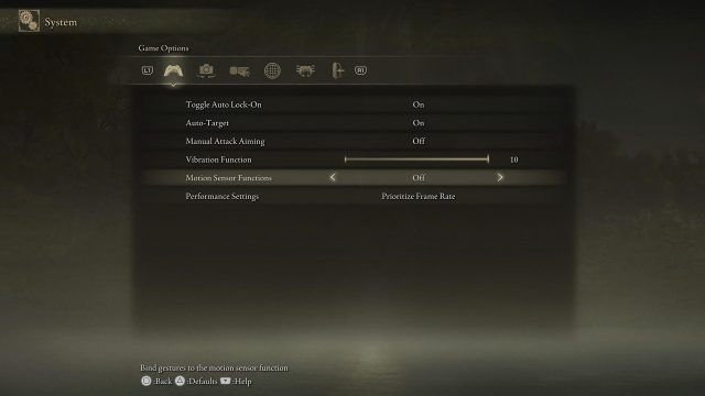 How to turn off motion controls in Elden Ring