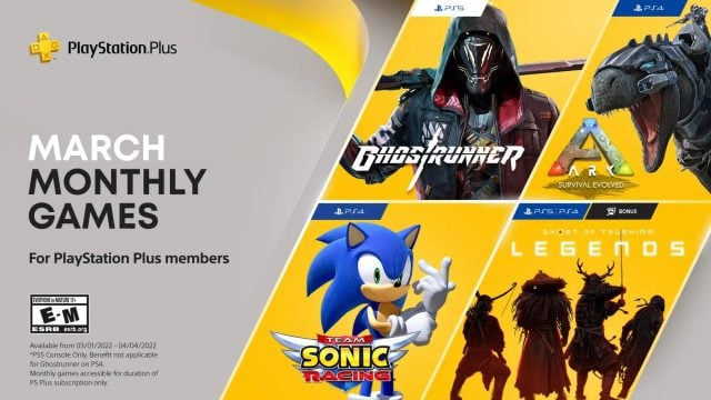 PlayStation Plus March 2022 free games list