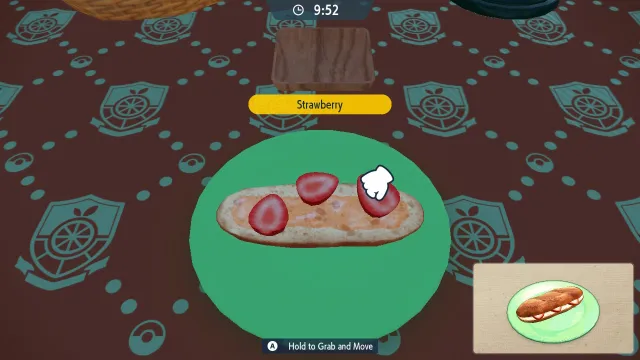 Pokemon Scarlet and Violet player making a sandwich