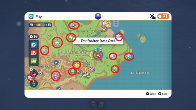 All Tera Raid map symbols in Pokèmon Scarlet & Violet 2