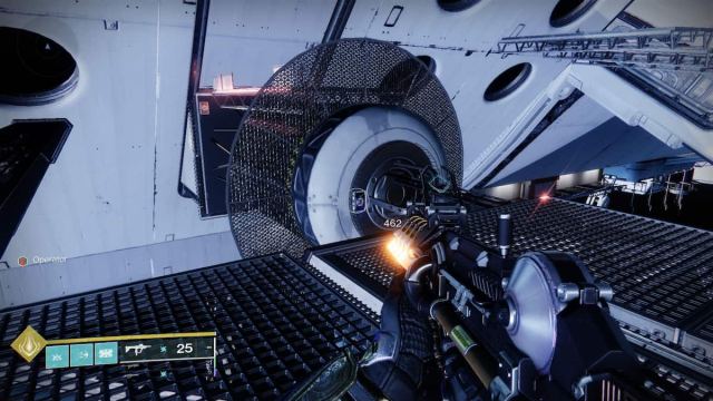 Destiny 2 -The first two Operator panels in Seraph Shield's space walk section