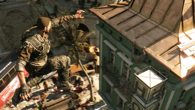 Jumping from roof in Dying Light 2.