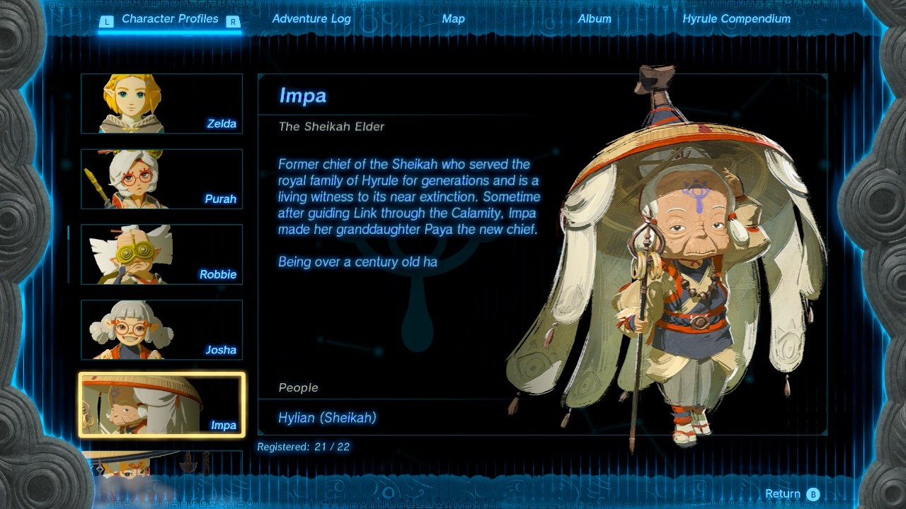 All character profiles and info in Tears of the Kingdom (including Rauru)