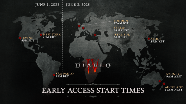 Diablo 4 Early Access launch times