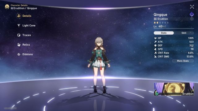 Honkai: Star Rail Quinque character screen