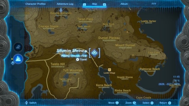 Sifumim shrine location on the map