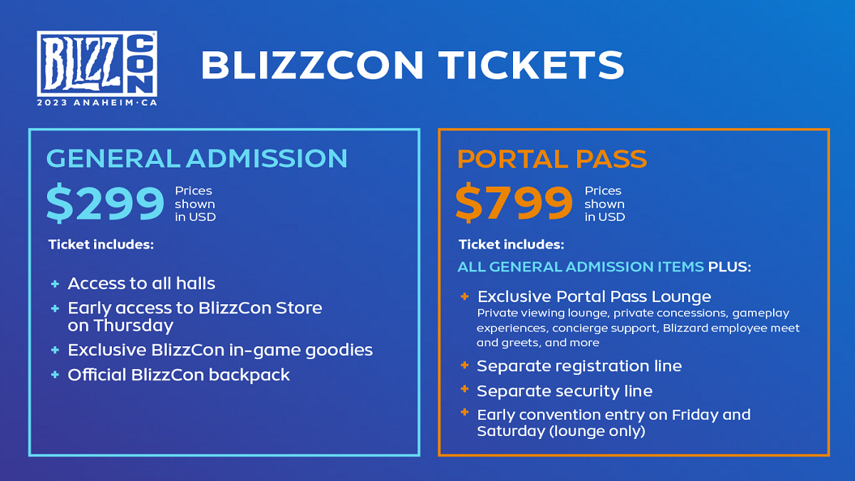 BlizzCon 2023 Tickets Revealed