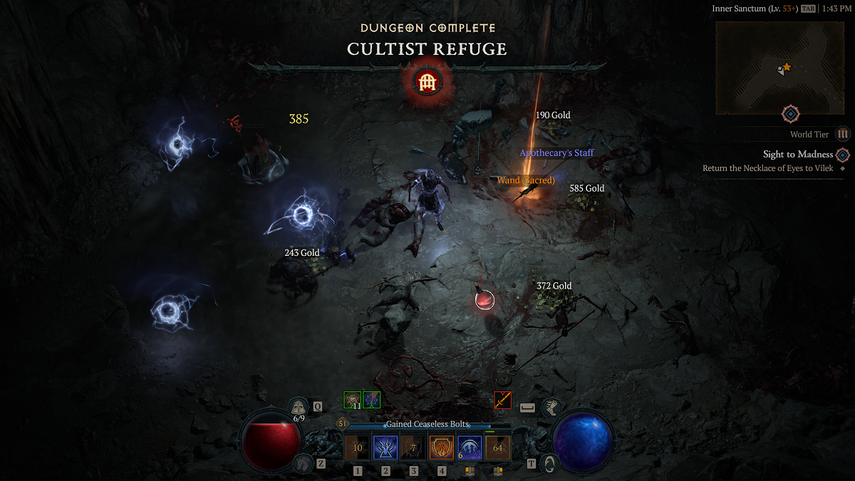Diablo 4 Cultist Refuge Dungeon Rewards - list of loot