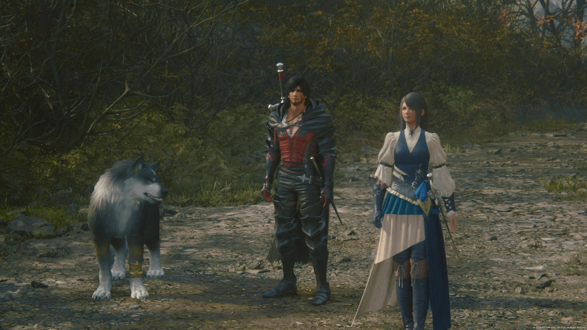 Clive, Jill, and Torgal in Final Fantasy XVI