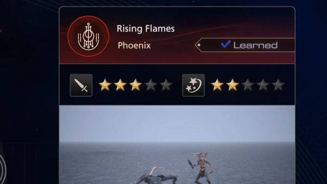 Rising Flames skill in the Final Fantasy XVI skill tree.
